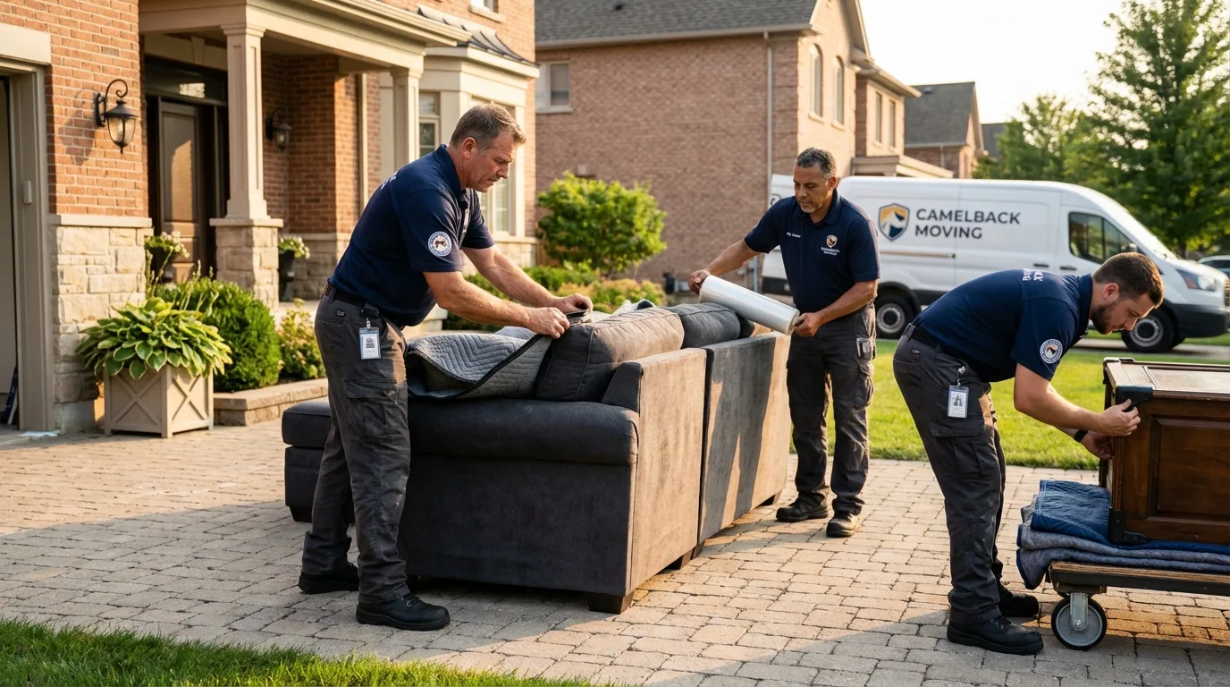 Large estate moving crew wrapping furniture in Chattahoochee, FL