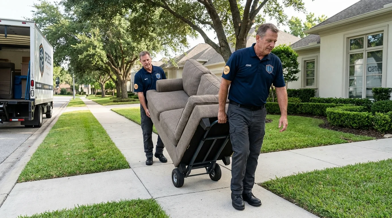 Local residential moving crew loading furniture in Chattahoochee, FL